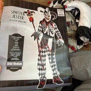 Sinister Jester Costume - Black and White